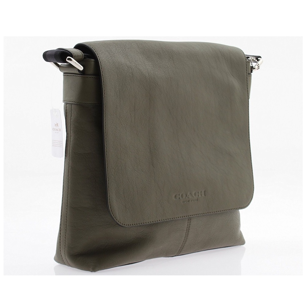 NWT $375 Coach Sullivan Small Messenger Sport Calf Leather olive green - Picture 14 of 14